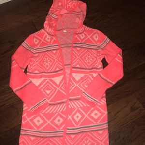 Boutique Hooded Open Front Cardigan